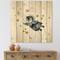 Designart - Little Penguin Flying Stars and Planets I - Farmhouse Print on Natural Pine Wood